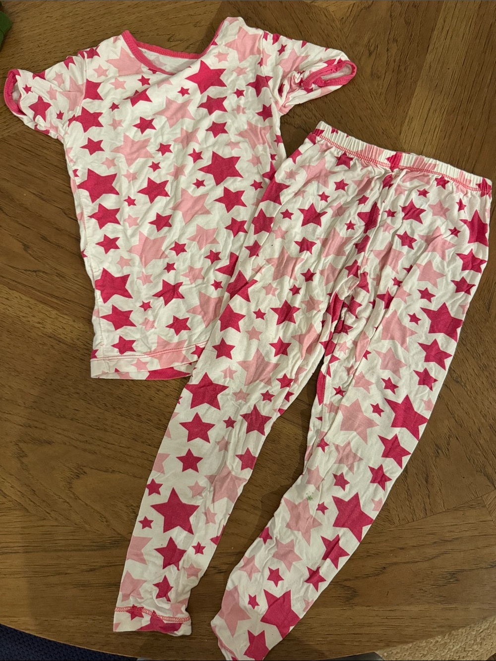 Kickee Pants Pink Star short sleeve pjs size 5